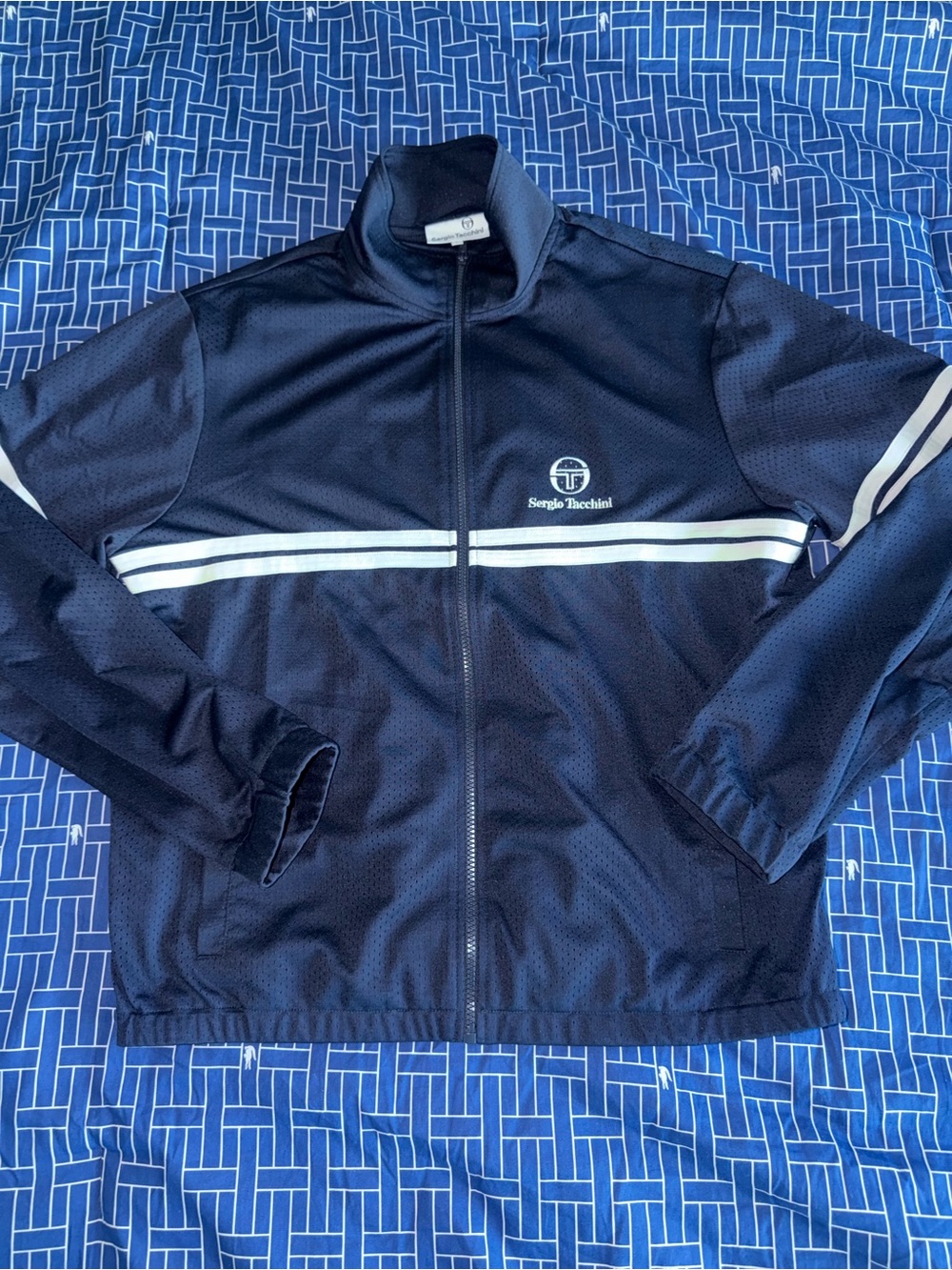 Sergio Tacchini Navy Jacket with White Stripes